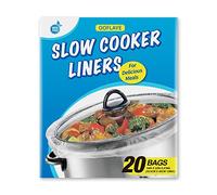 Slow Cooker Liners and Cooking Bags Extra Large Size Fits 6-10QT Pot, 14"x 22", BPA Free, Suitable for Oval & Round Pot (20 Liners)