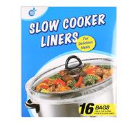 Slow Cooker Liners and Cooking Bags Large Size Fits 4-8 QT Pot, 13"x 21", BPA Free, Suitable for Oval & Round Pot (16 Liners)