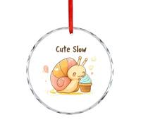 Slow Cute Snail Christmas Hanging Ornaments Crystal Glass Round Pendant Gifts for Xmas Trees Home Offices