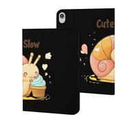 Slow Cute Snail Printed Tablet Cases Compatible with iPad Series Slim Trifold Stand Protective Cover