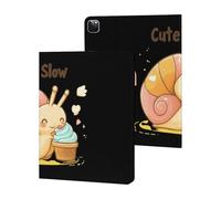 Slow Cute Snail Printed Tablet Cases Compatible with iPad Series Slim Trifold Stand Protective Cover