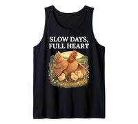 Slow Days Full Heart Cottagecore Chicken Graphic Tank Top