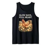 Slow Days Full Heart Cute Chicken Farm Cottagecore Cozy Tank Top