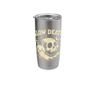 Slow Death Cute Skull Snail Funny Spooky Ironic Pun Stainless Steel Insulated Tumbler