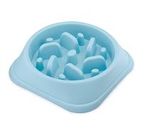 Slow Dog Feeder Bowl - Dog Puzzle Toy for A Healthy Diet - Challenging Anti-Chocking Dog Accessories - With Rubber Grip for Stability- Dishwasher Safe- Ideal for Any Breed or Size. (Blue)
