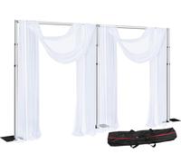 SLOW DOLPHIN 20 x 10ft Pipe and Drap Photo Studio Backdrop Stand Kit, Heavy Duty Adjustable Frame Backdrop Stand with Carry Bag for Event, Birthday Party, displays and Wedding Decoration.