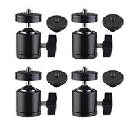 SLOW DOLPHIN Hot Shoe Mount Adapter 360 Degree Swivel Mini Ball Head 1/4 Tripod Screw Head for Cameras, Camcorders, Smart Phone, LED Video Light, Microphone(4 Packs)