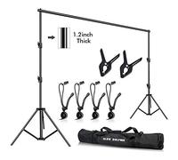 Slow Dolphin Photo Video Studio 10ft (W) x 9.2ft (H) Heavy Duty Adjustable Photography Backdrop Stand Background Support System Kit with Carry Bag