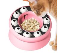 Slow Down Cat Bowl | Rotating Anti-Glutton Bowl - Interactive Food Game for Fast Eating Kibble Food Boredom Home Indoor Outdoor Travel