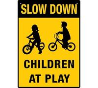 Slow Down Children At Play 12X8 Inch Aluminum Uv Ink Printed For House And Business