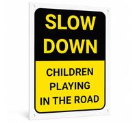 Slow Down Children Playing In The Road Sign, A3 (297mm x 420mm) - Holes