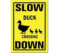 Slow Down - Duck Crossing Sign Aluminum Metal Sign 8 X 12 Inch Wall Decor,Indoor/Outdoor use