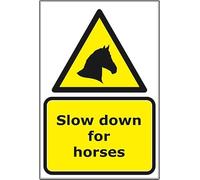 Slow down for Horses self adhesive vinyl sign - 15 x 20 cm