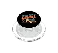 Slow Down Genius Turtle Humorous Cartoon PopSockets PopGrip for MagSafe
