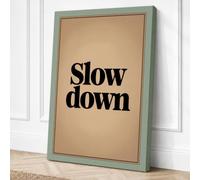 Slow Down Minimalist Canvas Wall Art Print 30x20 Inch (76 x 51 cm)