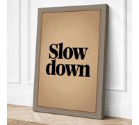 Slow Down Minimalist Canvas Wall Art Print 30x20 Inch (76 x 51 cm)