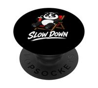 Slow Down Panda Funny Relaxed Animal Mascot PopSockets Adhesive PopGrip