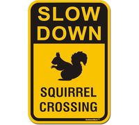 Slow Down Signs Squirrels Crossing Sign 5.5x8 Inch Vintage Metal Sign Aluminum Sign Street Yard Warning Signs