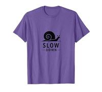 Slow Down Snail Art: Mindful Life Inspirational T-Shirt, Men, Purple Heather, XX-Large