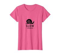 Slow Down Snail Art: Mindful Life Inspirational T-Shirt, Women, Pink Heather, X-Large