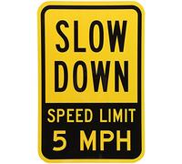 "Slow Down - Speed Limit 5 MPH" 2-Sided Sign By SmartSign | 12" x 18" Aluminum