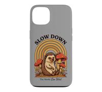Slow Down The World Can Wait - Retro Hedgehog Mushroom Case for iPhone 13