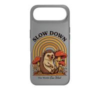 Slow Down The World Can Wait - Retro Hedgehog Mushroom Case for iPhone Air