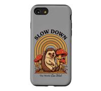 Slow Down The World Can Wait - Retro Hedgehog Mushroom Case for iPhone SE (2020) / 7/8
