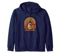 Slow Down The World Can Wait - Retro Hedgehog Mushroom Zip Hoodie