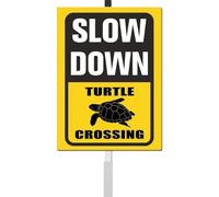Slow Down turtle Crossing yard Sign for Street Rustproof Reflective Aluminum Caution Drive Slowly Watch for turtle Sign Garden Animal Sign for Neighborhoods