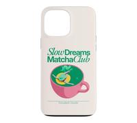 Slow Dreams Matcha Club Aesthetic Retro Green Tea Lover Case for iPhone 13 Pro Max