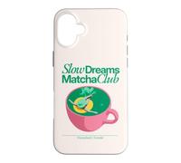 Slow Dreams Matcha Club Aesthetic Retro Green Tea Lover Case for iPhone 16 Plus