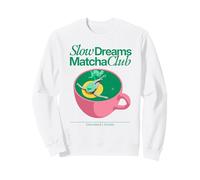 Slow Dreams Matcha Club Aesthetic Retro Green Tea Lover Sweatshirt