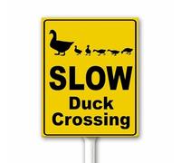 Slow Duck Crossing Sign for Yard With Stake Advisory Sign 20X30 CM Sturdy Aluminum Sign, Weatherproof and Fade Resistant, Easy to Mount, Outdoor Use