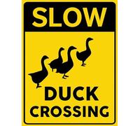 Slow Duck Crossing Sign, Slow Down Duck Xing Sign, Warning Speed Mph Safety Metal Plaque,30x40 CM Aluminum Plaque for Outdoor Rustproof Outdoor Use
