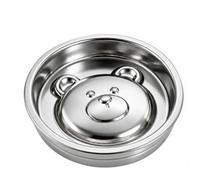 Slow Eating Bowl Pet Food Dish Stainless Steel Construction With Cute Bear Center Design For Slowing Down Fast Eating Suitable For Indoor Feeding Routine, style to 1