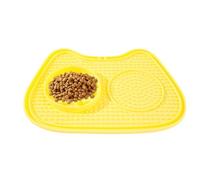Slow Eating Cat Bowl - Interactive Licking Feeding Pad, Suction Mounted Treat Dispenser, Anti Choking Puzzle Snack Tray, Raised Texture Pet Food | For Yogurt Strips Snacks Wet Dry Food