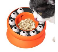 Slow Eating Cat Bowl, Rotating Cat Puzzle Bowl, Interactive Feeding Game Slow Eating Tableware for Dry Food Fast Eater Boredom Living Room Home Indoor Outdoor Travel