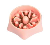 Slow Eating Dog Bowl, Bloat Stop Puzzle Feeder, Non Slip Lick Treat Dog Dish, Interactive Maze Design, Prevents Overeating, Ideal for Puppies, Small to Large Dogs, Pink/Gray