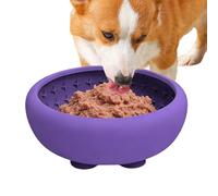 Slow Eating Dog Bowl | Non-Slip Silicone Pet Dishes with Strong Suction Cup | Small Dog Slow Feeder Bowl | for Drinking Eating Water Standing Feeding Station Camping Car Yard Garden Puppy Medium Pet