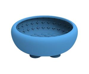 Slow Eating Dog Bowl - Silicone Non Slip Feeding Station, Puzzle Lick Pad | Food Grade 18x18x7cm Blue Purple Anti Spill Textured For Wet Food Water Snacks Mental Stimulation Boredom Relief Pup