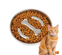 Slow Eating Dog Bowl - Stainless Steel Anti-Glutton Bowl for Dogs - Anti-Tip Bowl Base Fixing for Medium Large Sizes Healthy Food Diet