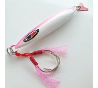 Slow Fall Jig Jigging Lure luminescent - Bass/Cod Fishing Lure (120 Gram, WHITE PINK)