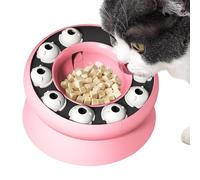 Slow Feed Cat Bowl,Rotating Kitten Lick Bowl | Interactive Feeding Game Slow Eating Tableware for Dry Food Fast Eater Boredom Living Room Home Indoor Outdoor Travel