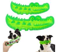 Slow Feed Chew and Fetch Crocodile, Dog Slow Feeder Puzzle Toy, Cute Durable Rubber Treat Dispenser, Alligator Chew Toy for Large, Medium & Small Dogs Teeth Cleaning, Fetch & Training (Small+Large)