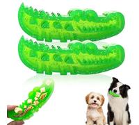Slow Feed Chew and Fetch Crocodile Dog Toy, Dog Slow Feeder Puzzle Toy, Cute Alligator Chew Toys for Small Medium Dogs, Tough Gator Bite and Brush Dog Toys Teeth Cleaning, Chewing Training (2PCS-S)