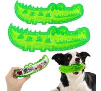 Slow Feed Chew and Fetch Crocodile Dog Toy Slow Feeder Puzzle Toy Cute Alligator Chew Toys for Small Medium Large Dogs Tough Gator Bite and Brush Dog Toys Mental Stimulation Teeth Cleaning(Small+Large