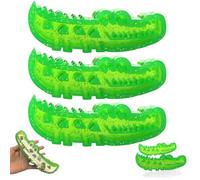 Slow Feed Chew and Fetch Crocodile, Double-Sided, Fillable Frozen Yogurt, Pet Play and Cooling Functions, Suitable for Both Large and Small Dogs (3-PCS,16-6cm)