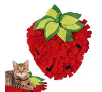 Slow Feed Interactive Mat - Strawberry Forage Sniffing Mat for Pets | Enrichment Feeding Toy for Dogs Puppies Cats Rabbits Trains
