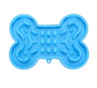 Slow Feeder Bowl Blue for Dog and Puppy Bone Shape Silicone | Thickened Safe Design, Good Biting Resistance, PET Supplies Use, round Profile, Feeding Bowl